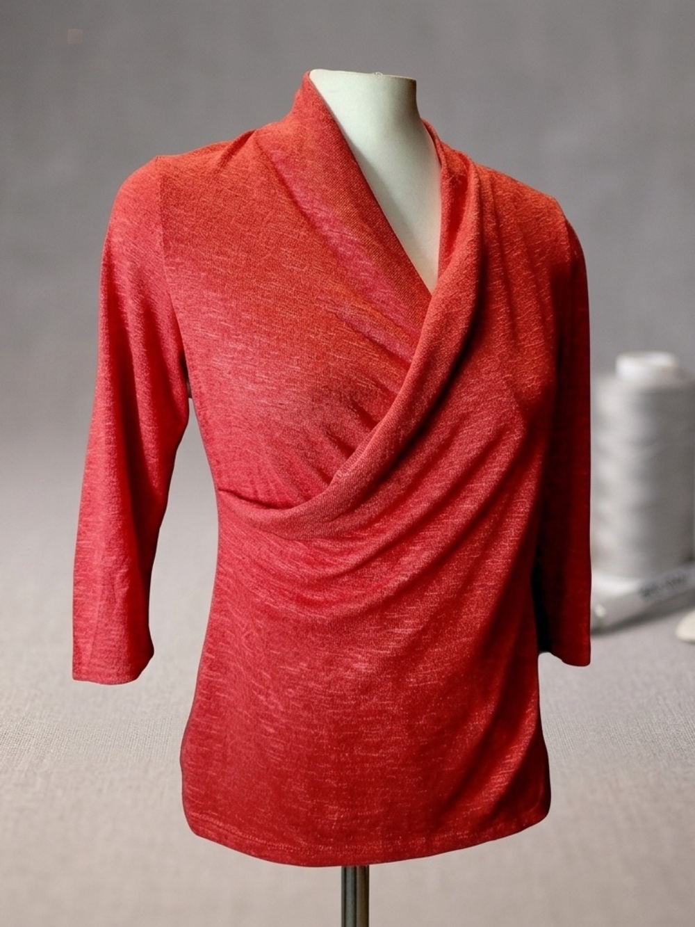 Michael Tyler Chic Red Long Sleeve Fashion Top Women's Top